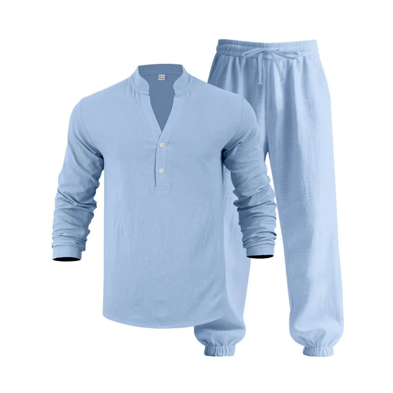 Ensemble en lin lâche américaine Automne