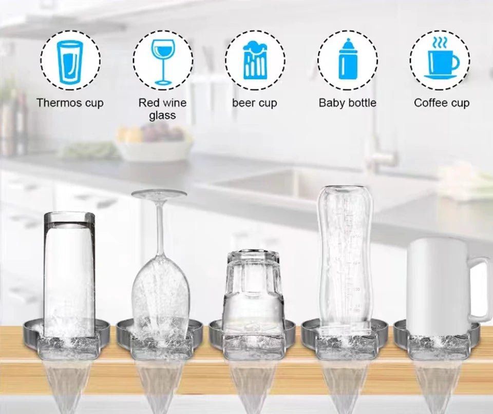 VGX Automatic Cup Washer Rinser Glass Cup Washer Bar Beer Milk Tea Cup Cleaner Faucet Stainless Steel 304 Kitchen Accessories