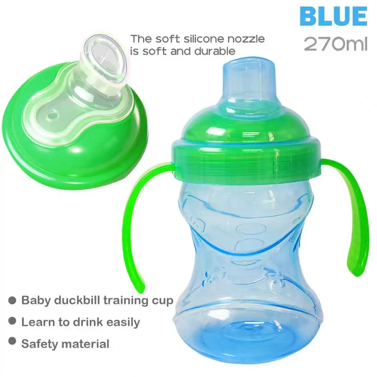 270ml children learn to drink cup anti bucking duck mouth cup baby more than one year old direct drinking milk cup