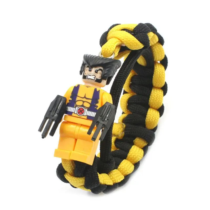 Marvel Avengers Captain America IronMan Spider-Man Personalized Creative Cartoon Building Blocks Braided Bracelet Christmas Gift