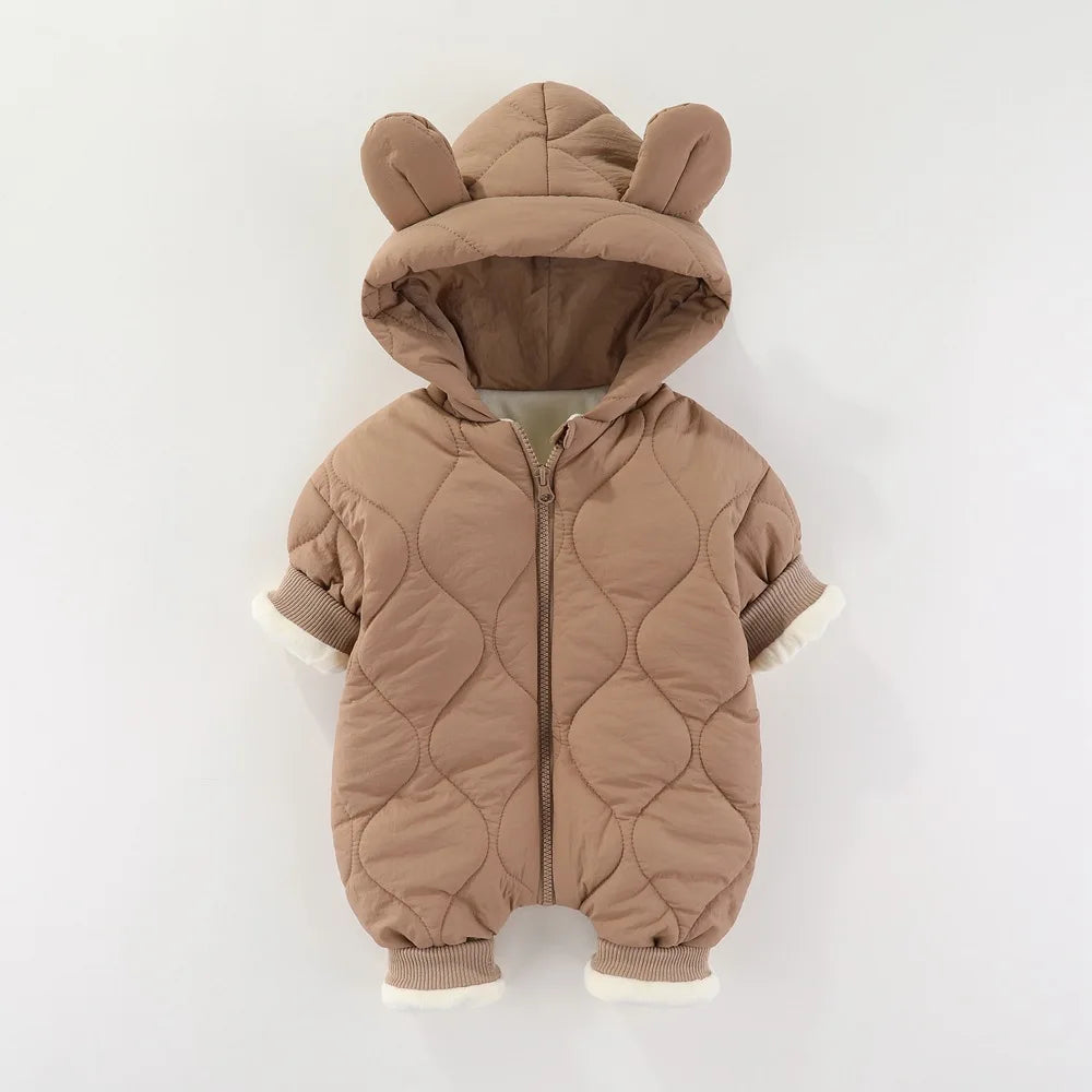 Baby Jumpsuit winter New plush and thick cotton clothing for Newborns crawling Clothes for infants and young baby outdoor clothe