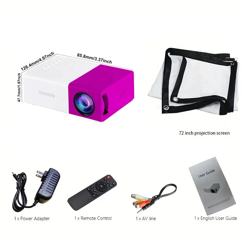 M100 HD Mini Projector Suitable Home Theater Outdoor Camp Compatible HD TV USB SD Stand Christmas Halloween Thanksgiving Gifts