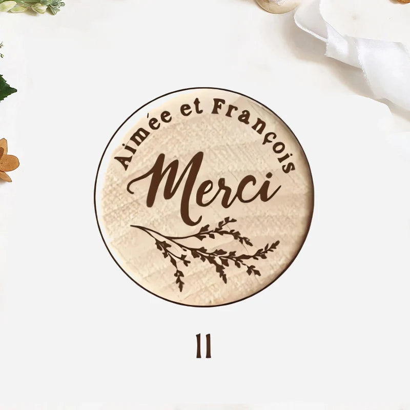 Custom 10/50/100pcs Wine Cork Stoppers Wedding Party Thank You Favors for Guest Engraved Wooden Bottle Cork Stopper