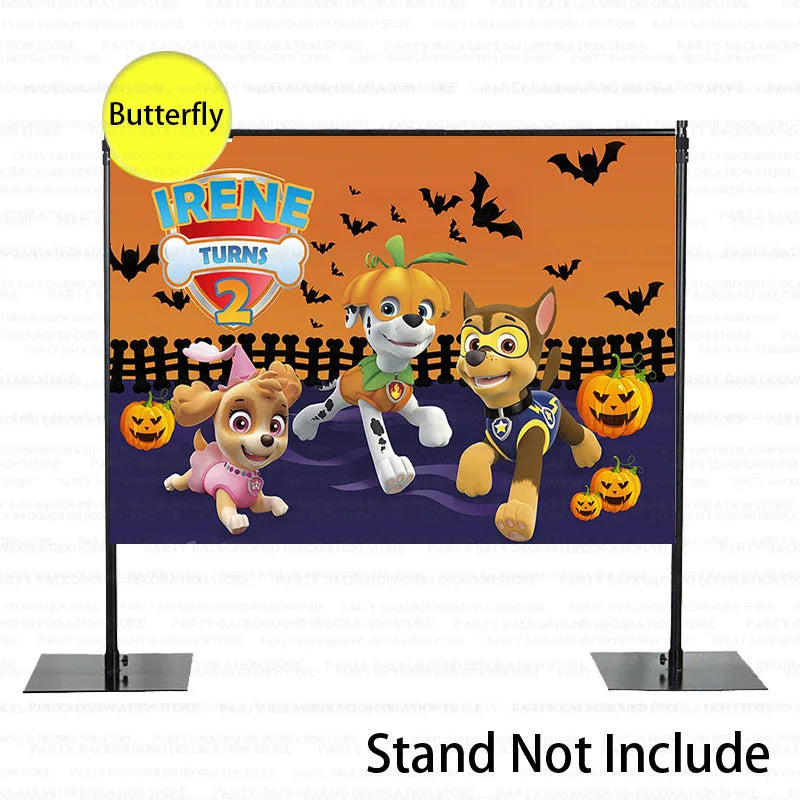 Halloween Paw Patrol Dogs Rescue Chase Marshall Skye Boys Backdrop Girls Birthday Party Decor Baby Shower Background Banner