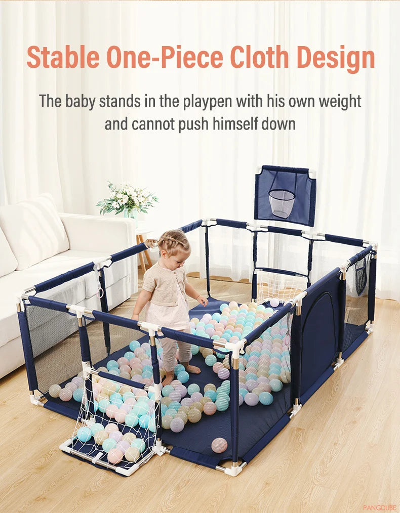 PANGDUBE Baby Playground Playpen for Baby and Toddlers Thicken Steel Pipes & Cloth Baby Fence Play Park Baby Activity Fence