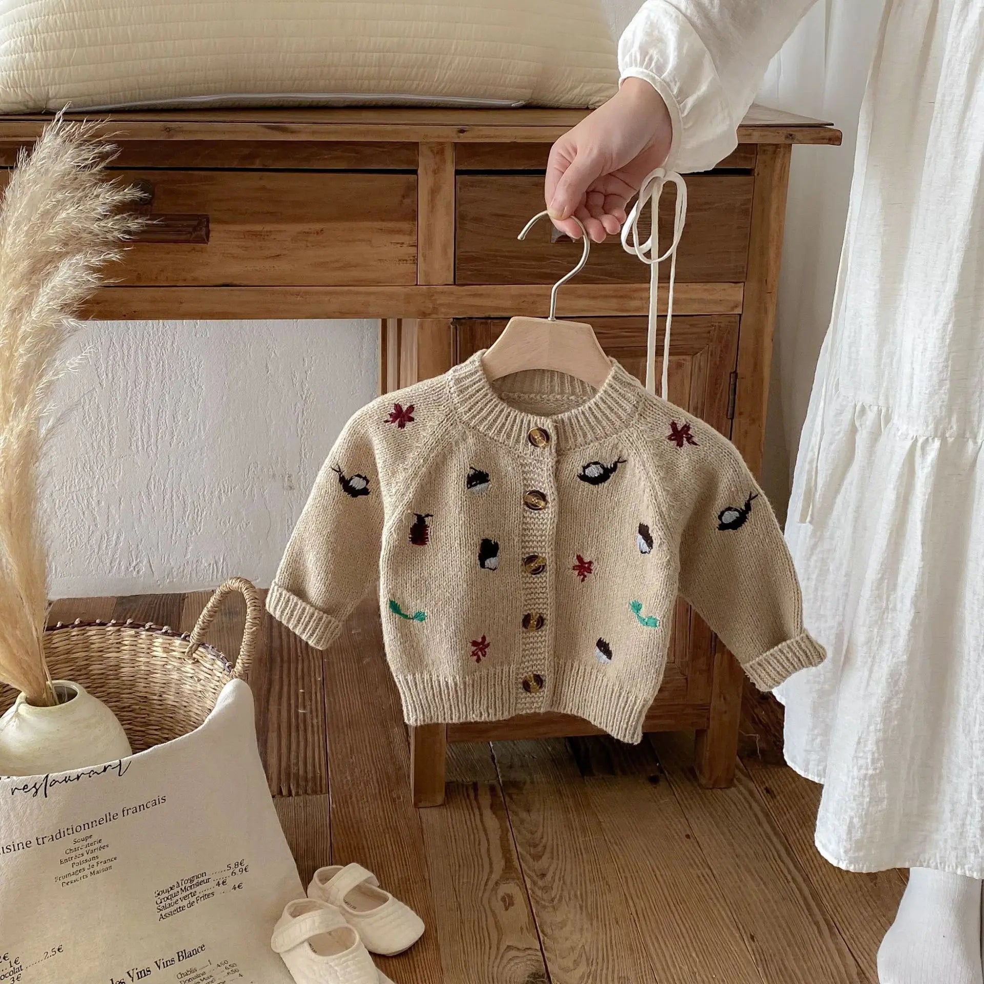 6852 Baby Knitted Sweater 2025 Autumn and Winter New Long Sleeve Embroidered Baby Boy's Cardigan Coat Girl's Sweater
