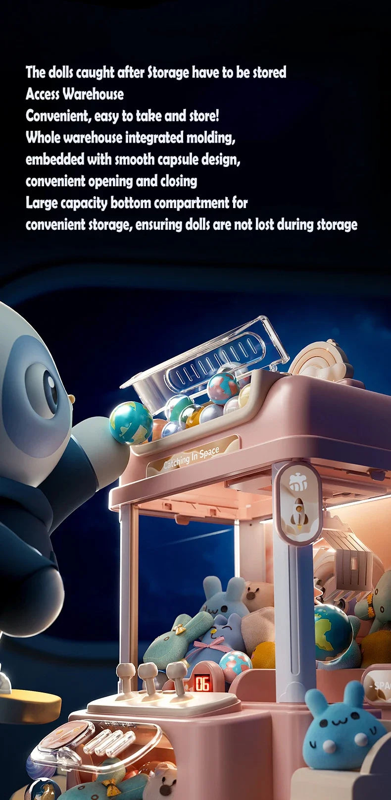 Big Size Doll Machine Kids Coin Operated Play Game Mini Claw Catch Toy Crane Machines Music Doll Children Xmas Gifts Toys