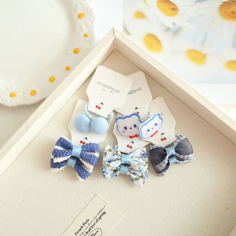 Elastic Hair Bow for Children, Children's Headwear, Hair Accessories for Girls, Cute Hair ties, Lovely Hair Rope, 10Pcs per Lot