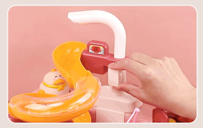 Kids Kitchen Sink Toys Electric Dishwasher Playing Toy With Running Water Pretend Play Food Fishing Toy Role Playing Girls Gift