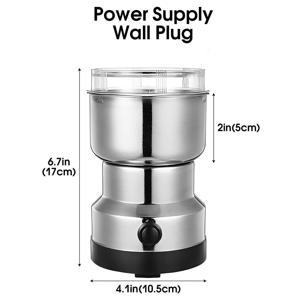 Electric Coffee Grinder Spice Pepper Grain Mill 4-Blade Mini 300ml Ultra-Fine Grind For Baby Food Home Kitchen