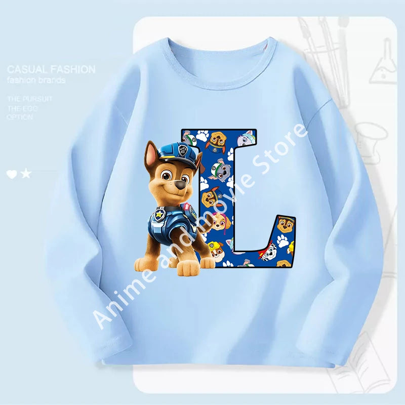 Paws Patrols Chases Child Long Sleeve Boys T-shirt Children Casual Clothing Cartoon Cute Printed Sweatshirt Anime New Kids Gifts