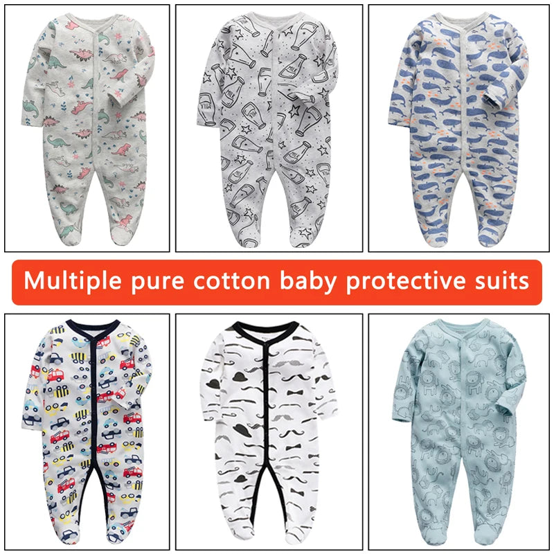 Newborn Infant Baby Boy Girl Jumpsuit 3-12Months Solid Color Long Sleeve Romper Casual Fall Spring Toddelr Clothing Baby Clothin