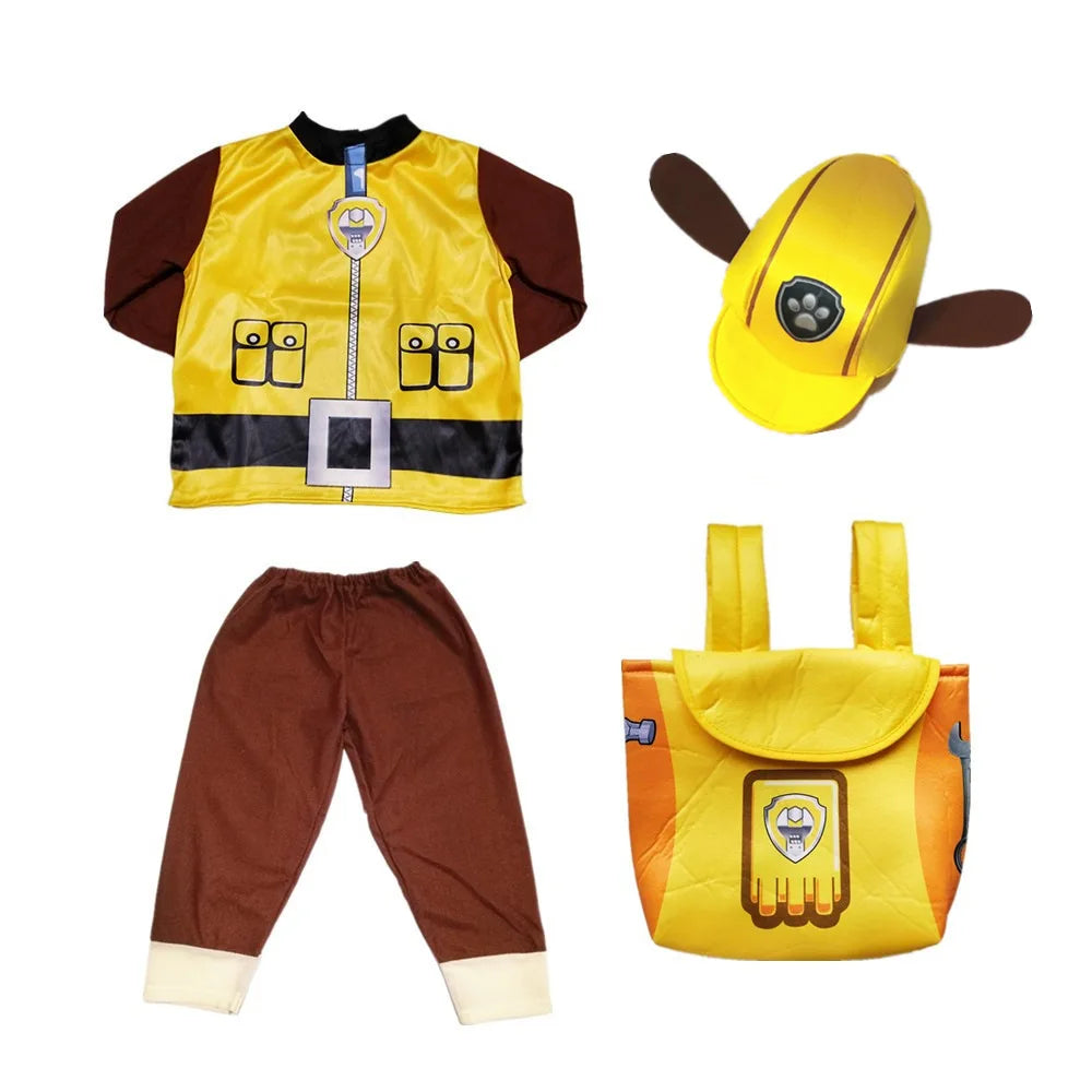 PAW Patrol Cartoon Rocky Rubble Skye Marshall Zuma Chase Cosplay Costume Halloween Purim Kids Birthday Party Gift Fancy Dress