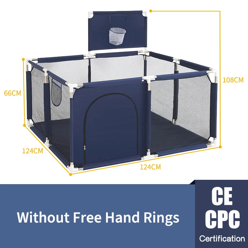 PANGDUBE Baby Playground Playpen for Baby and Toddlers Thicken Steel Pipes & Cloth Baby Fence Play Park Baby Activity Fence