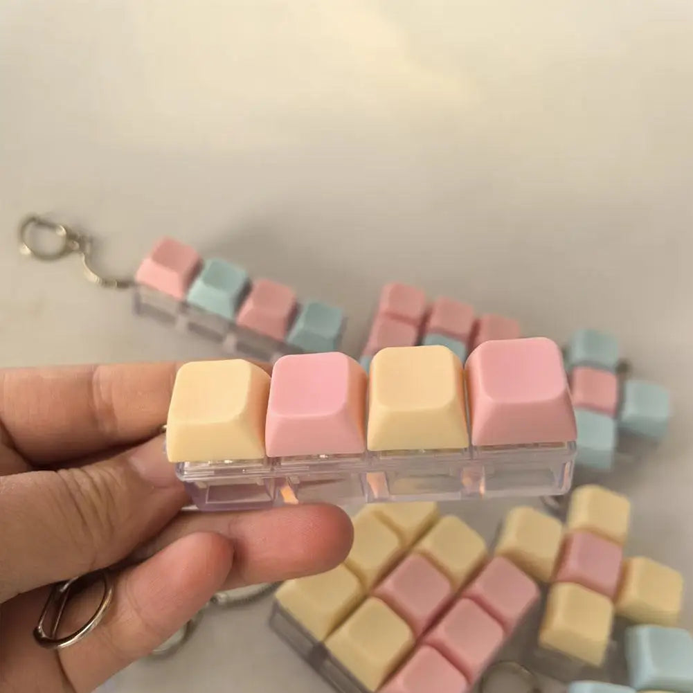 Decompression 9 Keyboard Key Toy For Adults Antistress Toys Boys Girls Anti Stress Finger Keyboard Games Keychain ﻿