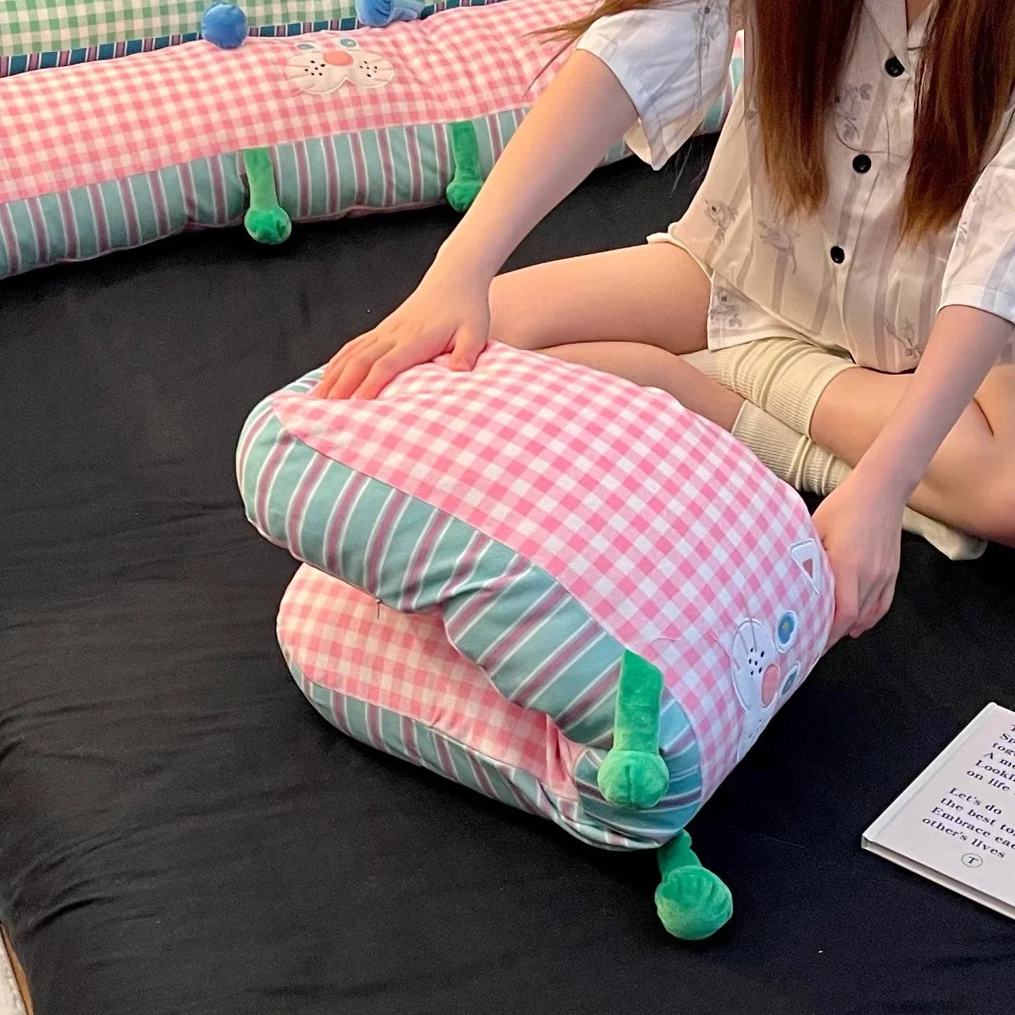 Cute Bedroom Sleep Bar Disassembly Laundry Bed Side Leg Pillow Side Sleeping Pad Boys Pillow Girls Dopamine Cushion