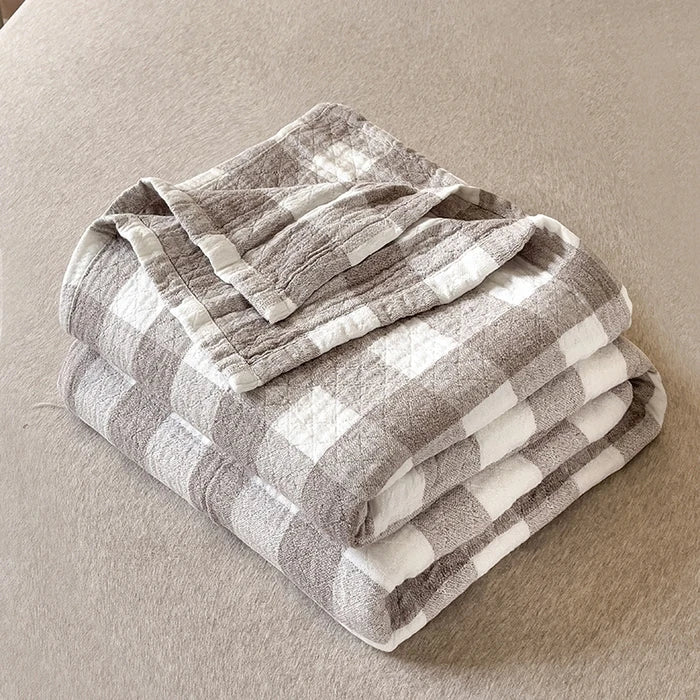 2025 Japanese-style cotton washed cotton towel quilt, three-layer gauze thin summer cool quilt, office nap blanket, sofa blanket