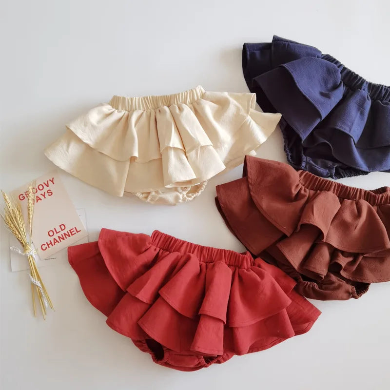 Christmas Baby Girls Skirt Pants Vintage Princess Girls Bloomers Toddler Girls Clothing Children Tutu Skirt 0-4 Years