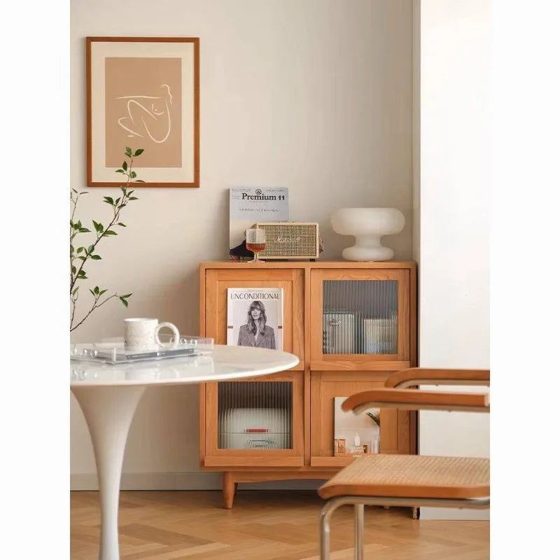 Buffet de Style japonais, armoire de rangement en bois massif, vitrine nordique pour salon, petit canapé