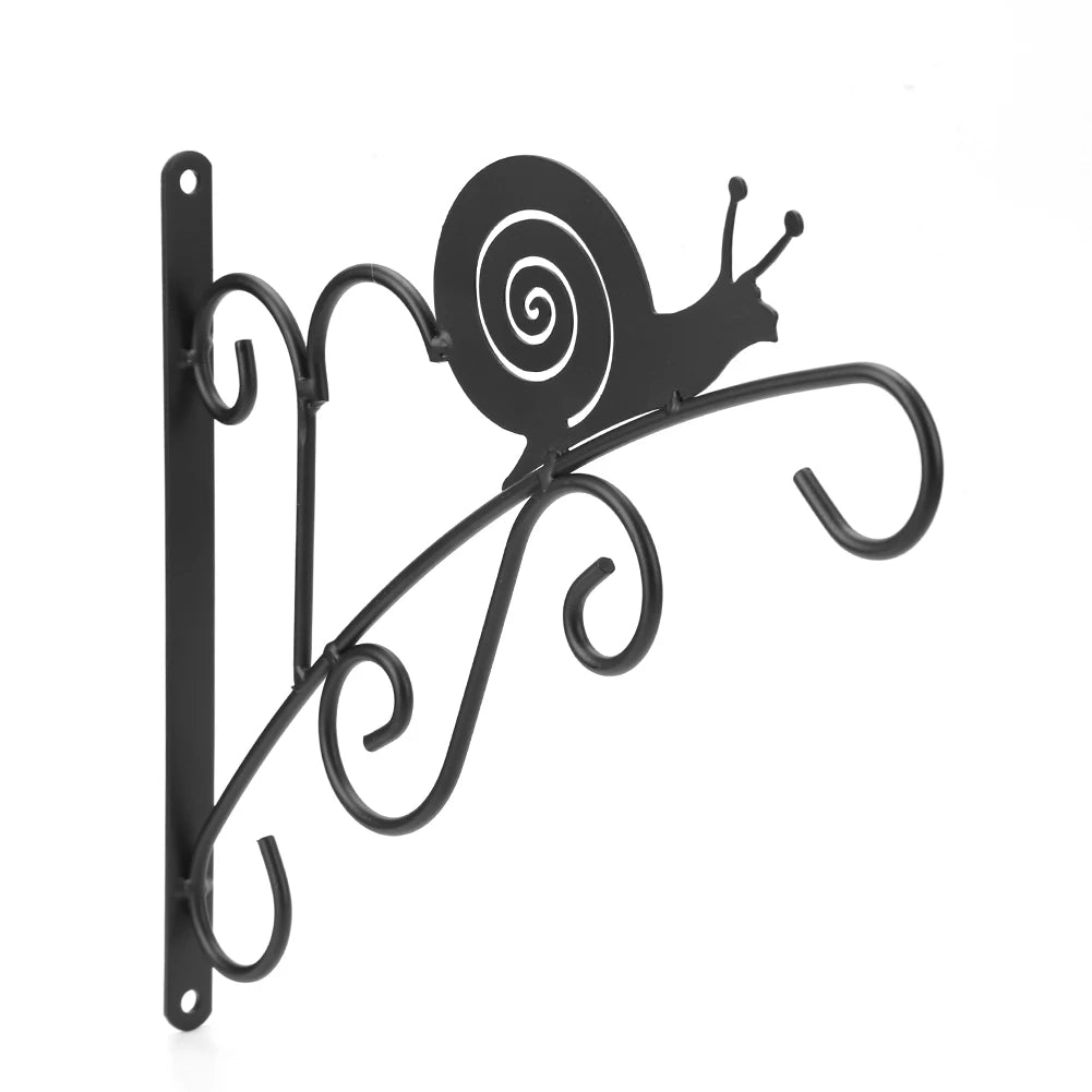 11.8inch Hanging Plant Bracket Iron Decorative Wall Hanger Hooks Black Iron Plant Hanger Bracket for Flower Baskets Wind Chimes