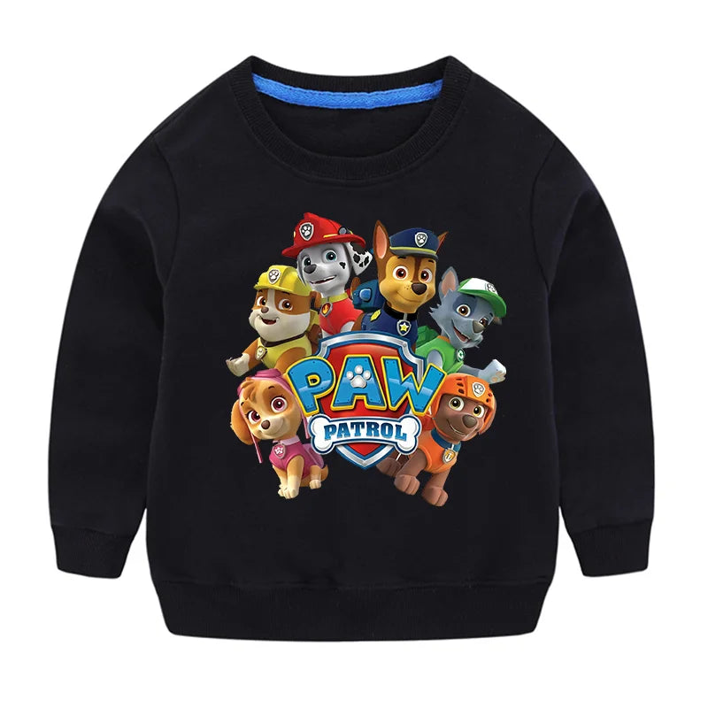 2024 Cute Paw Patrol Sport Casual Hooded Sweatshirt Cartoon Paw Patrol Patchwork Pullover Autumn Hood Sportswear Birthday Gifts