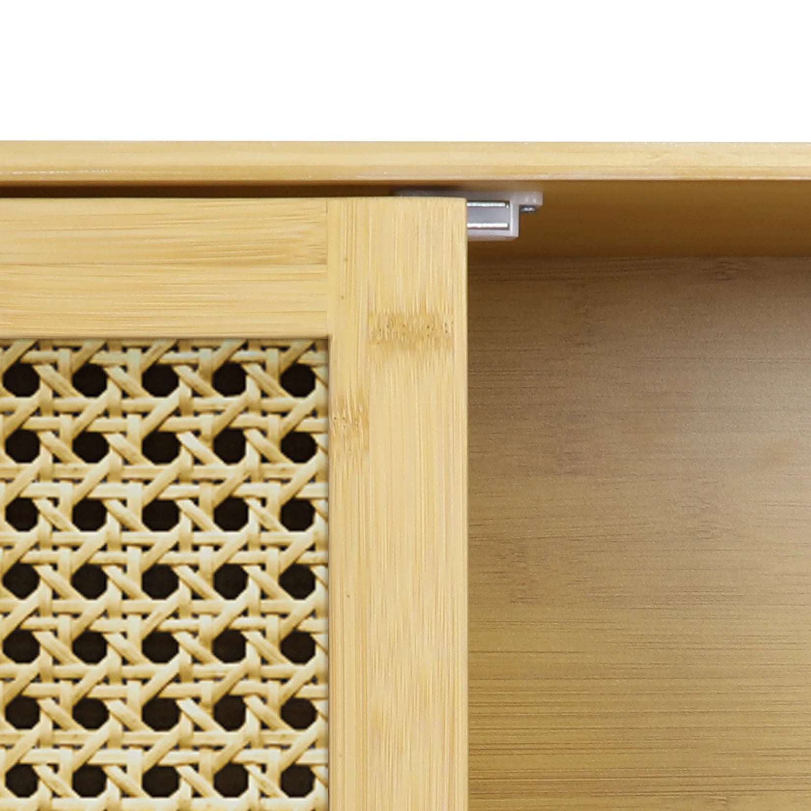 Solid Wood Bamboo Bathroom Wall Cabinet Over The Toilet Kitchen Living Room Storage Cabinet w/ 3 Shelves Medicine Cabinet 2-Door