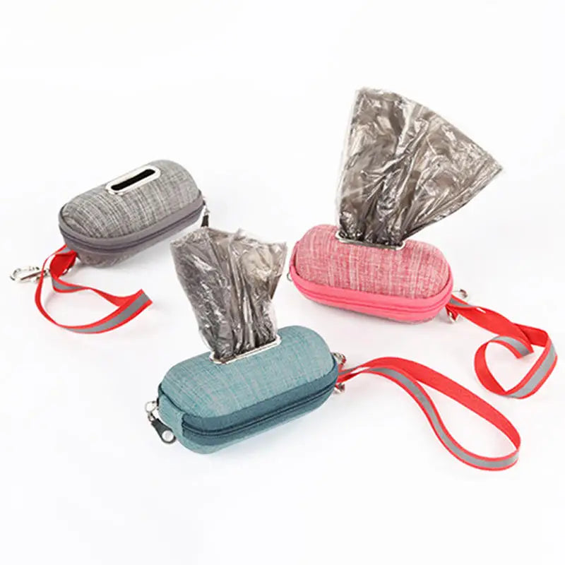 1/5pcs Canvas Dog Poop Bag Holder Outdoor Pet Waste Bag Dispenser with Carabiner Clip Animal Waste Collection Pouch
