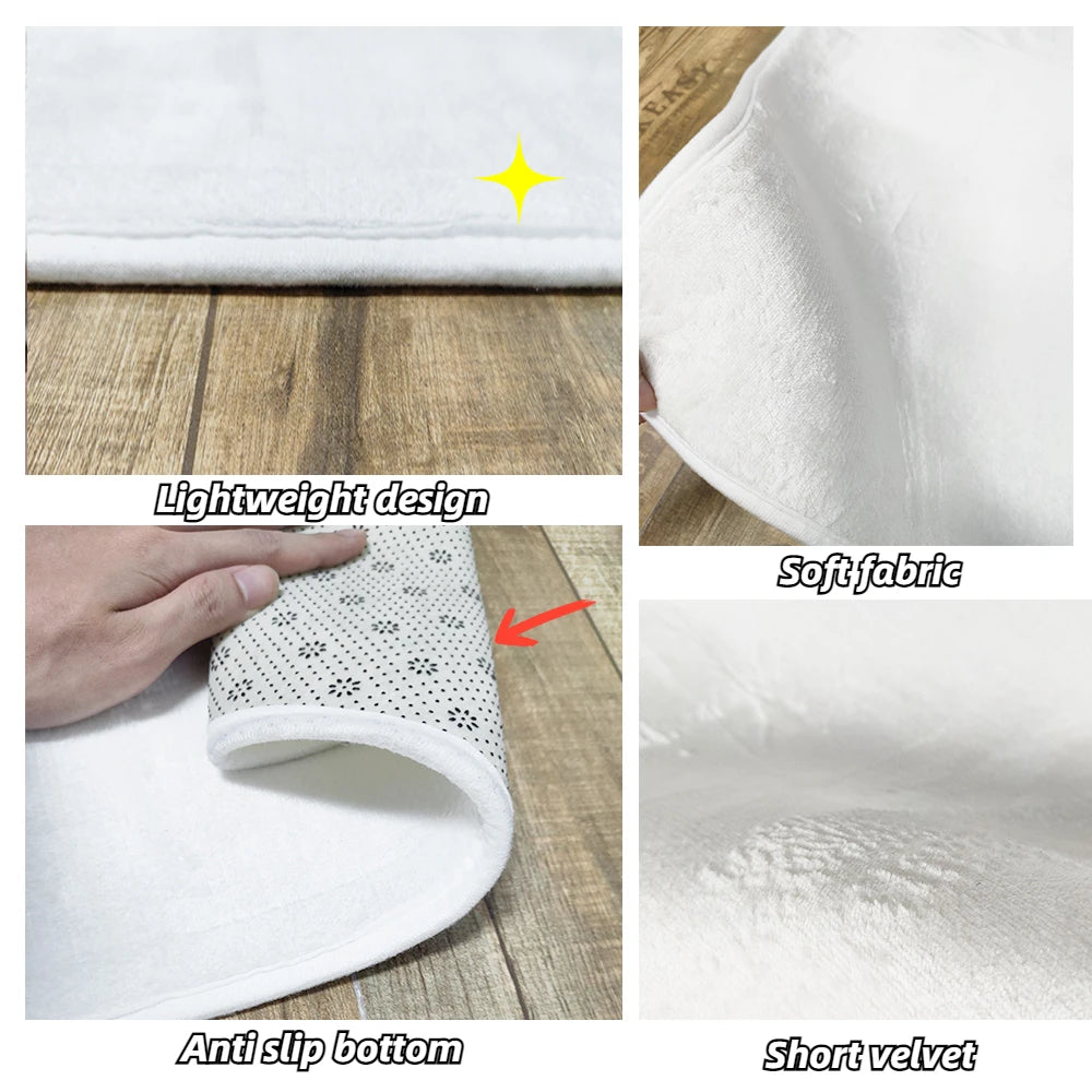 Nordic Solid Color Living Room Carpet Abstract Decoration Bedroom Bedside Large Rugs Modern Style Soft Plush Floor Mat Non-slip