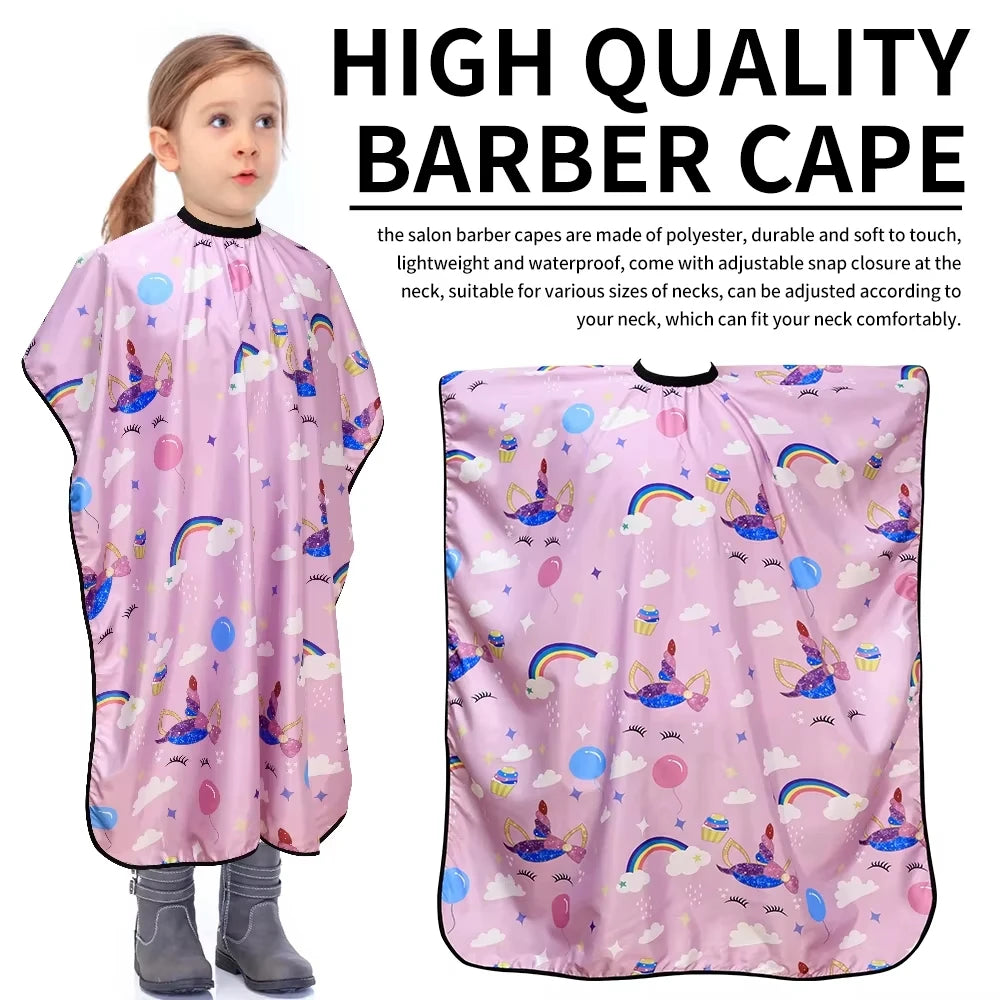Children's Cute Cartoon Hairdressing Cape Hair Cut Styling Gown Barbershop Haircut Cape Hairdresser Cloth for Kids