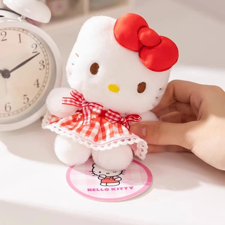 Genuine Sanrio Hello Kitty Cute Girl Keychain Car School bag Pendant Kids Plush Toys Keyring Plushier Birthday Thanksgiving Gift