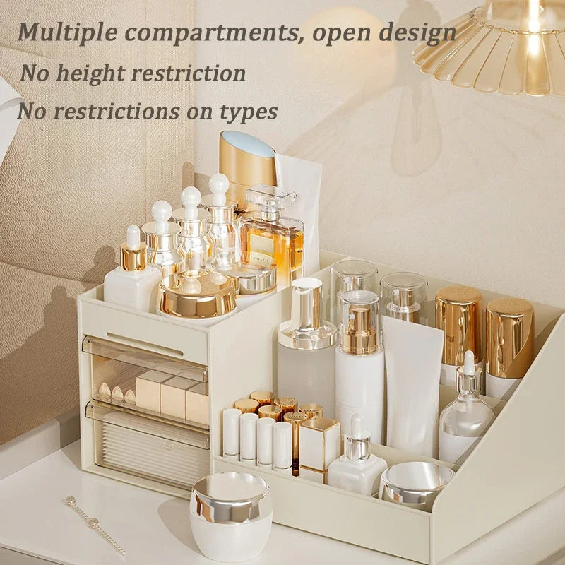 1PC Clear Cosmetic Organizer with Drawer Countertop Storage for Cosmetics Lotion Lipstick Ideal for Dressers Bathrooms