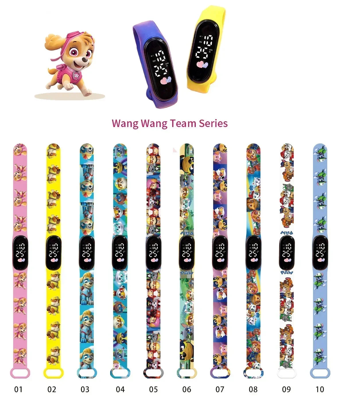 PAW PATROL Pokemon Anime Kawaii Pika Chuka Ibrabra Jingle Cat Pass Digital Waterproof LED boy girl Watch Kids Birthday Gift Toys