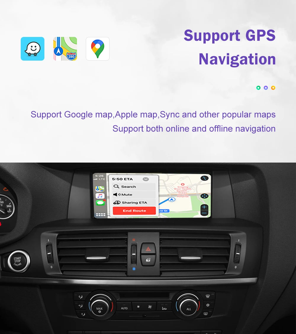 Road Top Wireless CarPlay for BMW X3 F25 G01 X4 F26 CIC,NBT,EVO System 2011-2020, with Android Mirror Link AirPlay Carplay Kits