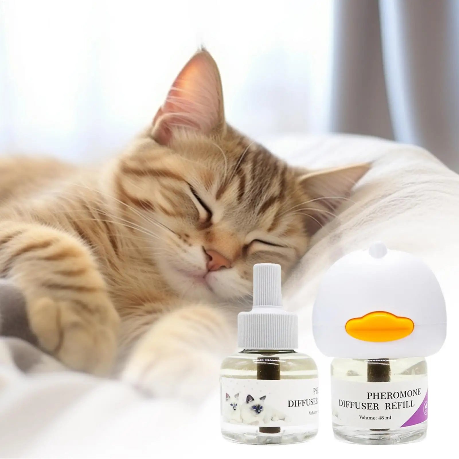 Pet Pheromone Diffuser To Calm Cats Long-Lasting Cat Pheromone Diffuser Quiet Comfort Supplies Stress Plug For Travel Kitten