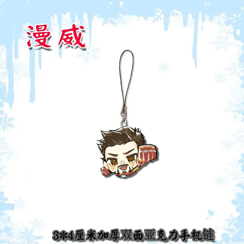 Marvel: Spider-Man Iron Man Doctor Strange cartoon Q version double-sided acrylic mobile phone chain pendant backpack decoration