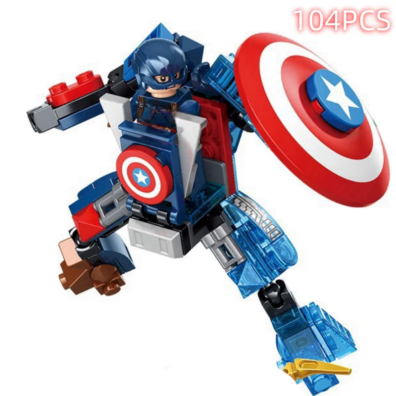 Disney Building Blocks Mini Model Figures Compatible Spiderman Iron Man Venom Captain Hawk Deadpool Technic Armor City Gift Toys