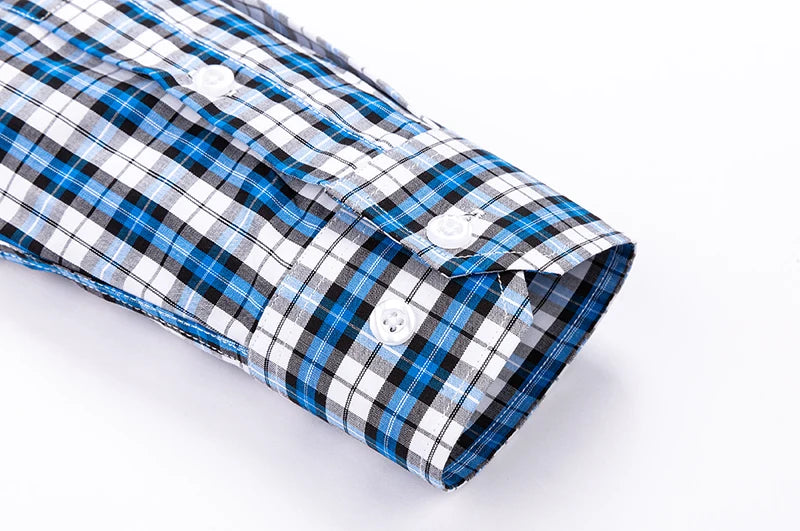 Men's Plaid Shirts Plus size 100% Cotton Long Sleeve Young Boy Streetware Clothing Soft Confortable Daily Smart Shirt Casual Top