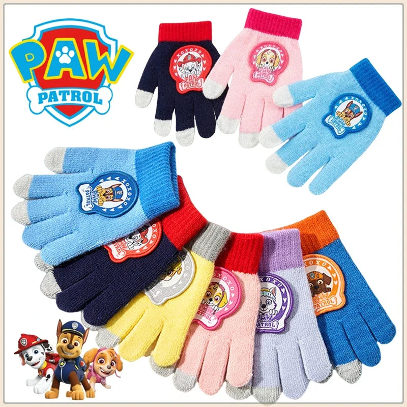 Paw Patrol Kids Gloves Fashion Autumn Winter Knitted Warm Gloves Children Cartoon Outdoor Mittens Boys Girls Accessories Gifts