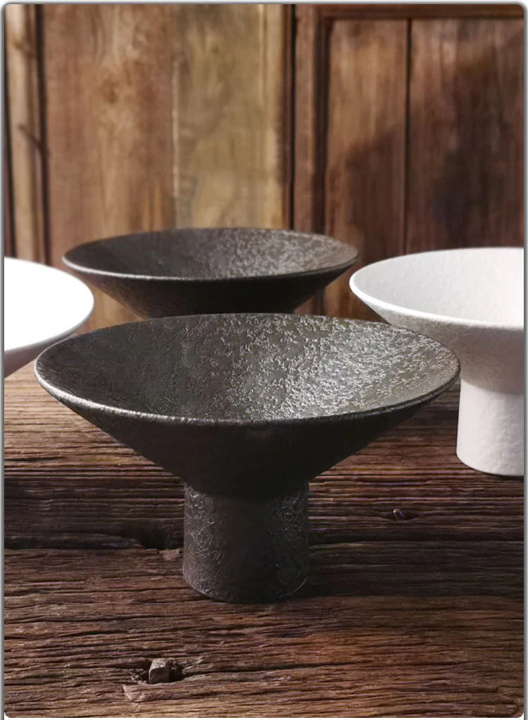 Ceramics Dinner Plate Tall Pasta Plates Salad Bowls Soup Basins Restaurant Home High Feet Tableware Snack Dessert Trays