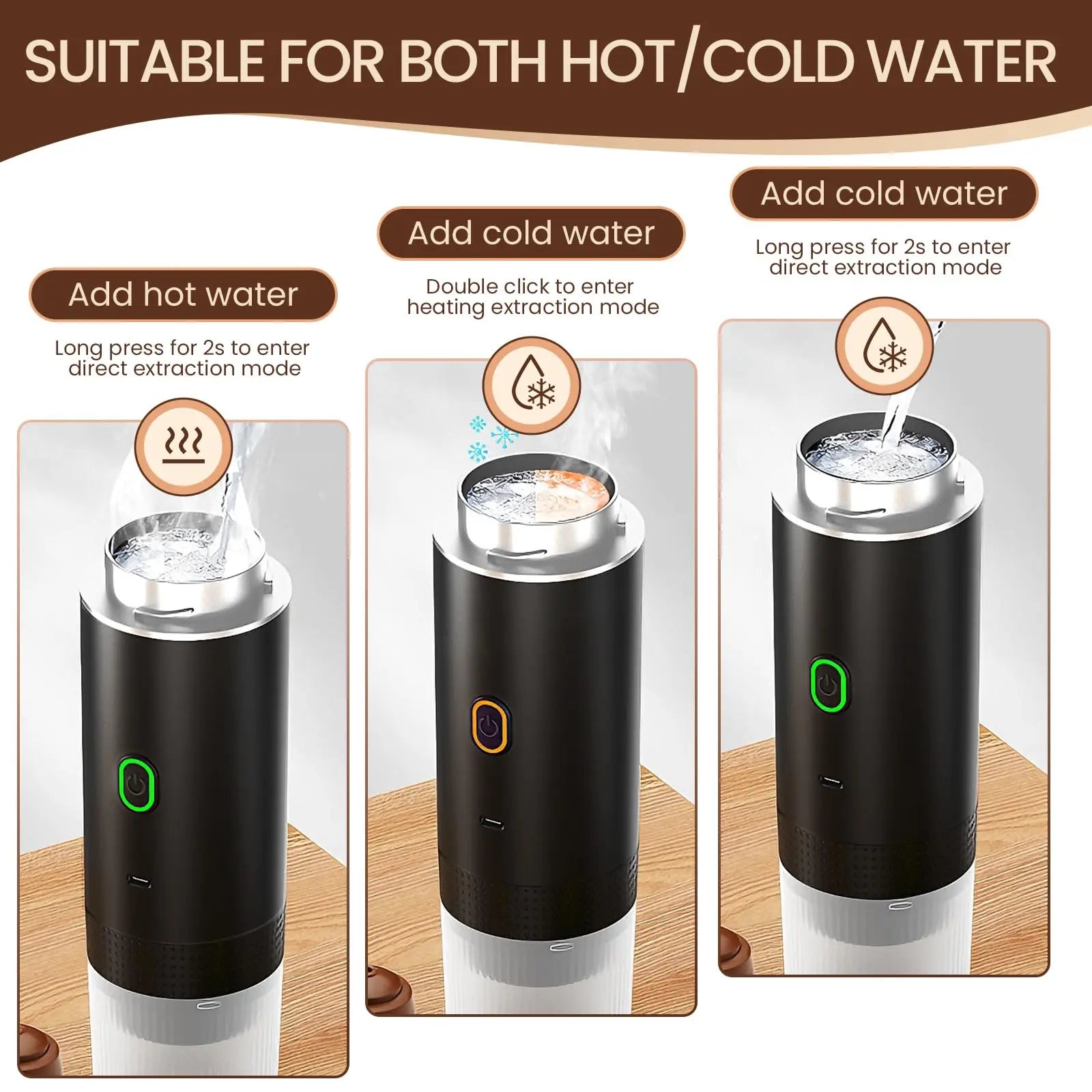 Wireless Electric Portable Espresso Coffee Machine for Car & Home Camping Coffee Maker 3-in-1 Capsule Powder Travel Coffee Maker