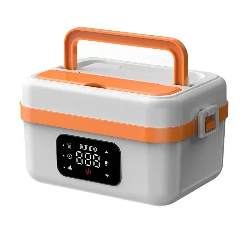 Boîte à déjeuner Portable sans fil, boîte à Bento chauffante sans eau, boîte à déjeuner isolée de grande capacité pour voyage/bureau, écran LCD, 2025