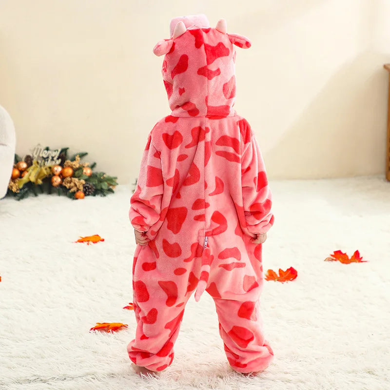 Winter Baby Rompers Baby Pijamas Halloween Ghost Bat Shark Deer Animal Cartoon Hooded Jumpsuits Cosplay Costume Boys Girl Pajama