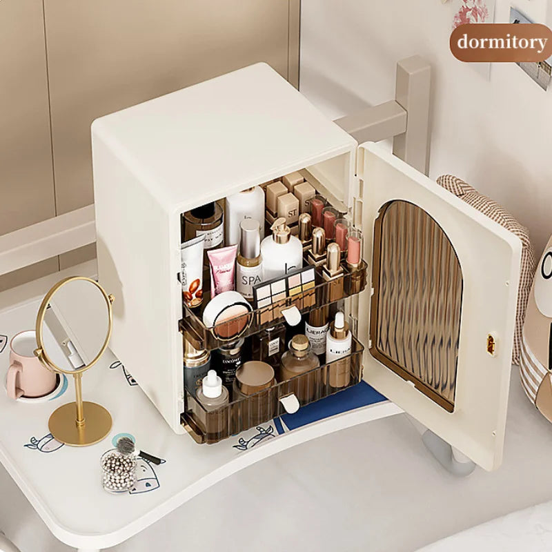 Desktop Cosmetic Storage Cabinet Large Capacity Drawer Makeup Organizer Box Luxury DustProof Perfume Lipstick Skincare Holder