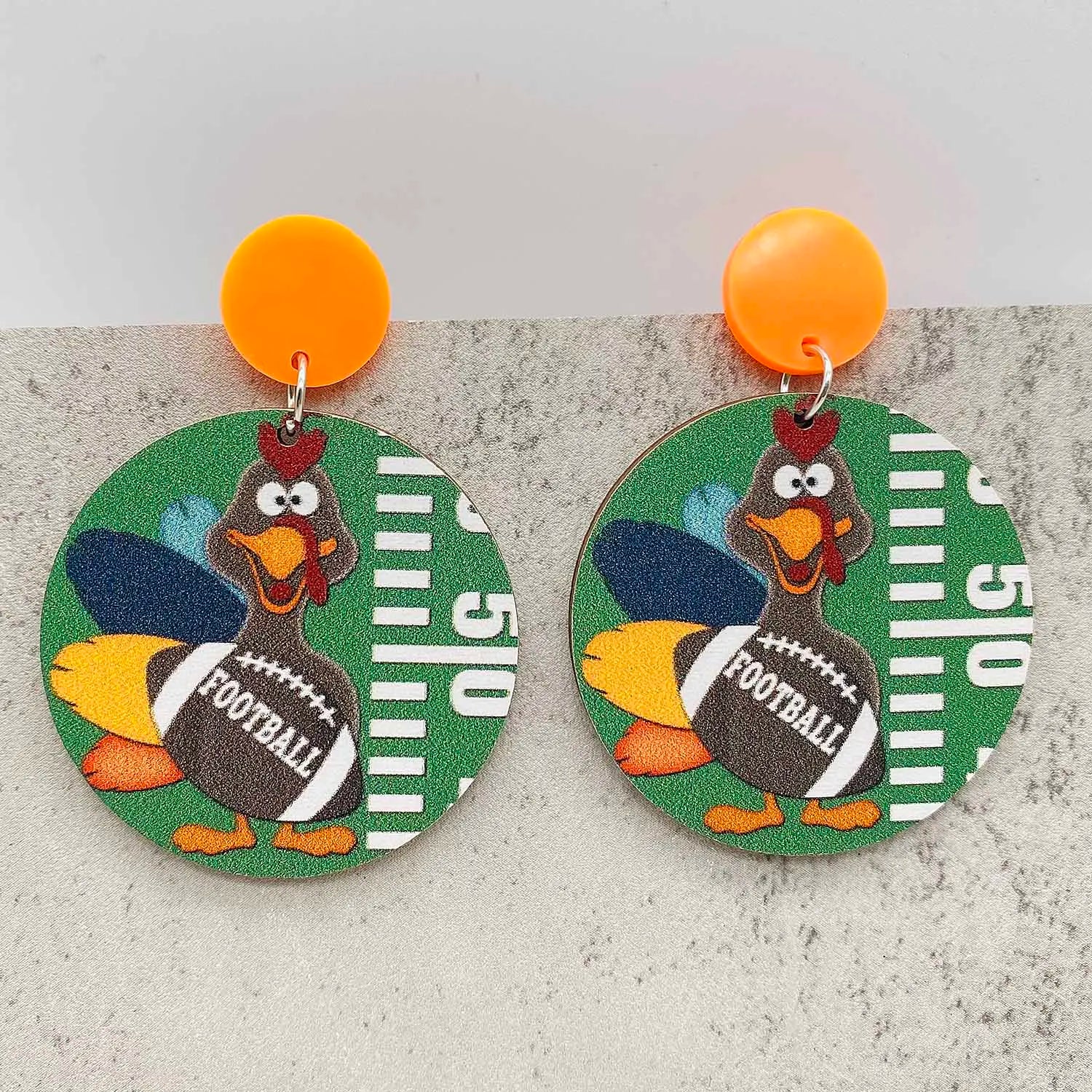 New Autumn Baseball Wooden Earrings Turkey Turquoise Pineapple Pumpkin Truck Vintage Earrings for Women Thanksgiving Gifts