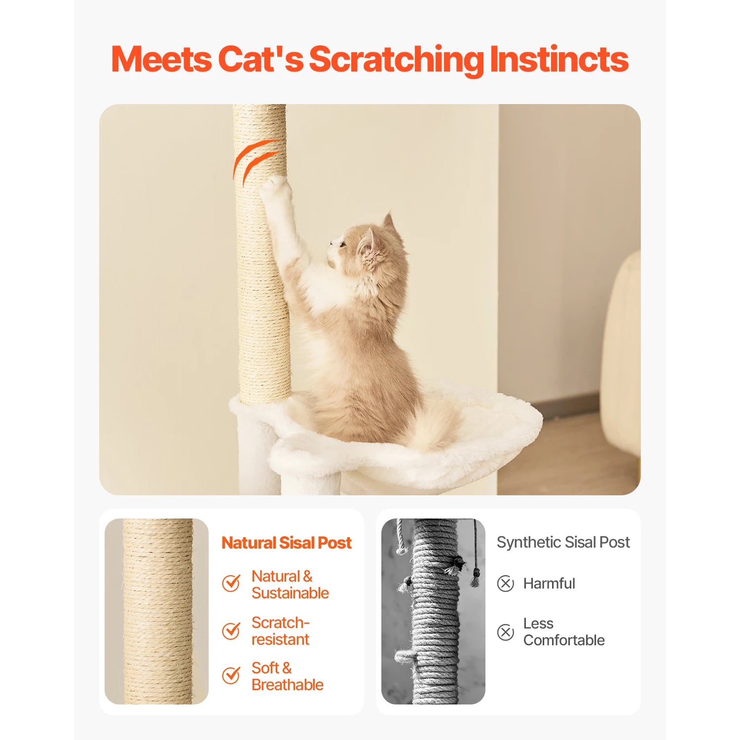 SucceBuy Large Cat Tree 68.9inch Tall Multi-level Cat Condo Furniture Activity Center with Cozy Perches Kitten House for Indoor