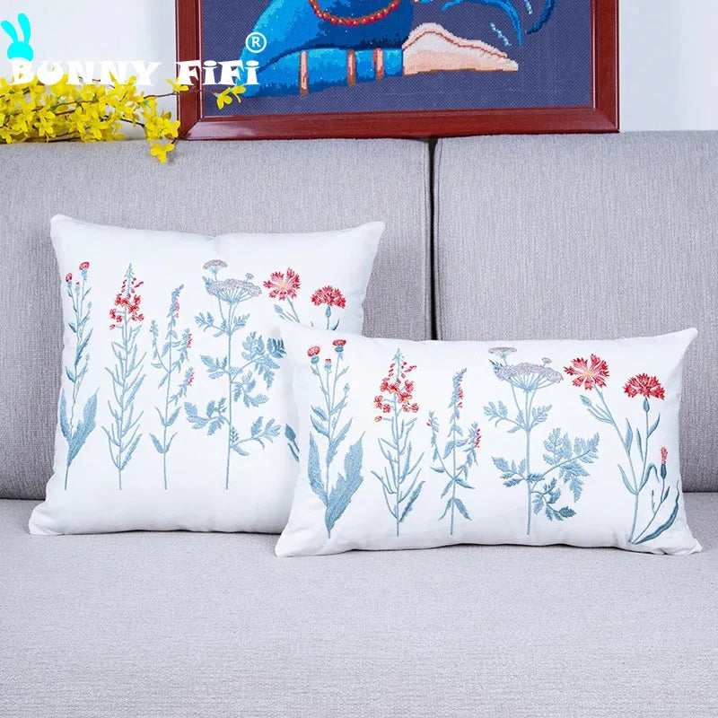 Cotton cushion cover with dandelion design for home decoration, floral design, spring, 30x50cm, 45x45cm