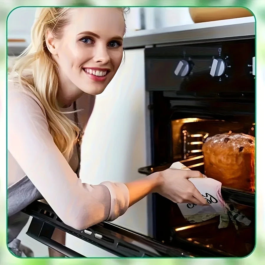 6PCS Kitchen Absorbent Printed Towels Dishcloth Hand Towel Cleaning Scrubber for Tableware Washing And Cleaning