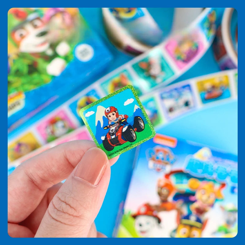 200PCS/Box Paw Patrol Cartoon Anime Stickers Kawaii DIY Stationery Cute Laser Sticker Portable Children's Reward Stickers Gift