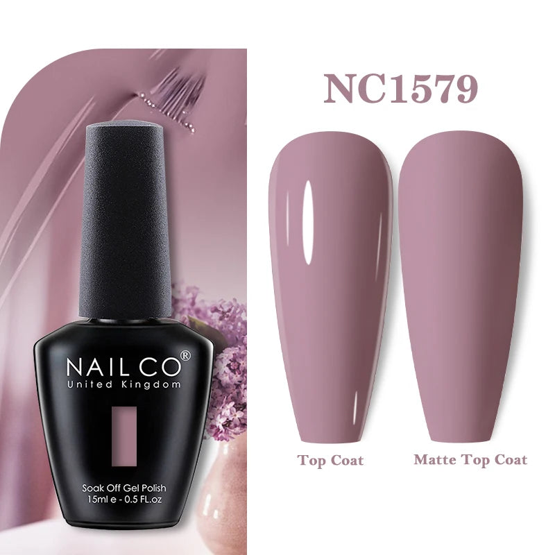 NAILCO Vernis Semi Permanent UV Gel Nail Polish Black White Color Nails Art Manicure TOP BASE Varnish Hybrid Nail Professionals