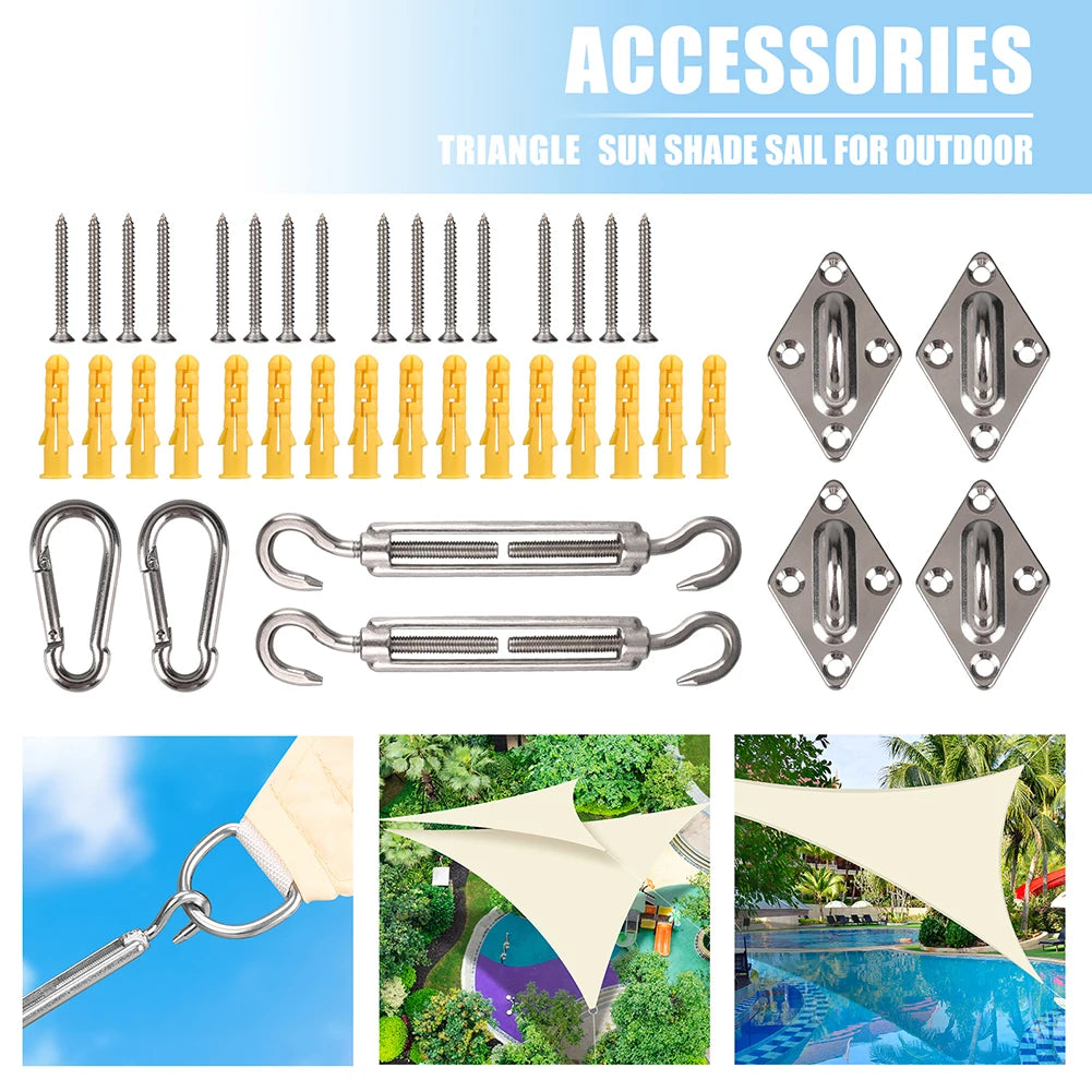 Sun Shade Sail Hardware Kit 24pcs/set 304 Stainless Steel Sunshades Canopy Installation Kit for Install Awning Accessory